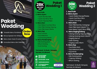 Brosur menu prasmanan Paket Pernikahan – Catering Andini Makassar