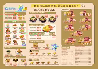 a menu listing of a restaurant
