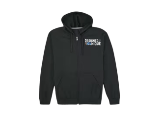 zipper hoodie with logo on chest