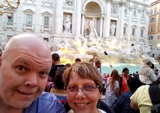 Lady and The Pirate at the Trevi Fountain in Rome, Italy