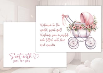 Printable newborn baby girl card