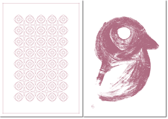 Blumenwiese und Vogel in Rosa aus der Edition Zero.