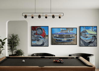 Photograph of suedio.art’s paintings of North American Classics