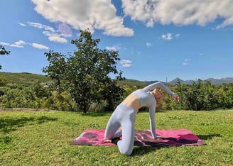 Yoga: Mini Wild thing in der Natur