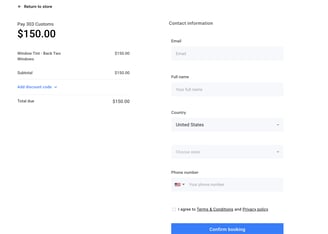 Screenshot image of secure checkout system clients can add to their website.