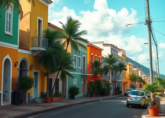 typical street of Marigot, Saint Martin