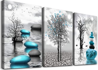 Canvas Wall Art for Living Room Wall Decor for Bedroom Bathroom Black and White Paintings Modern