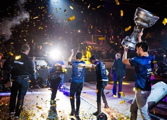 Gaming team celebrating