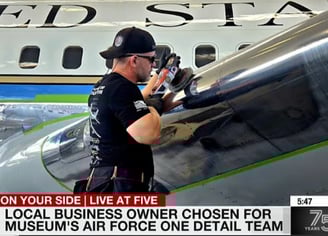 The Owner of D and P Auto Detailing: detailing Air Force One Plane