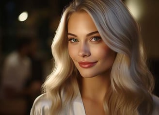 Professional hair straightening service captured at a top salon in Orlando, FL.