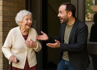 un homme complimente une femme pour la journée mondiale du compliment