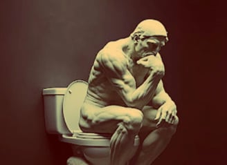 Pensador de Rodin a statue of a man sitting on a toilet