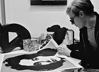 Andy Warhol, no seu studio.
