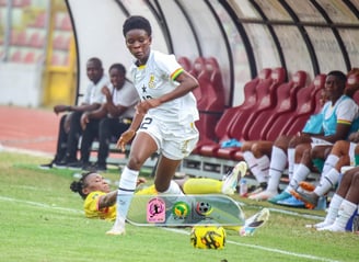 "Comfort Owusu, Ghanaian female football player, excelling as a right-sided attacking full-back and 