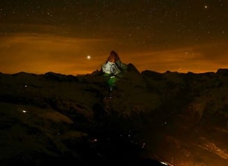 Indian Tricolour in Swiss Alps