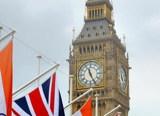 Indian Flag and British Flag