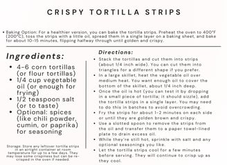 tortilla strips recipe card