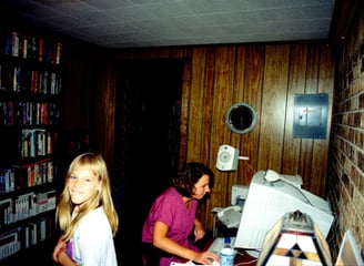 Kyrstin and Lady in the home office