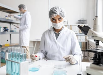 Researcher performing test in lab
