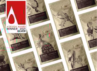 coffee bags layout with illustrations - award winning project