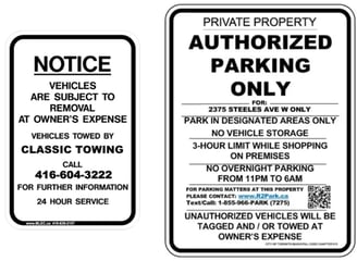 Commercial Parking Sign Packages Available