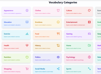 a chart of the different types of vocabularys
