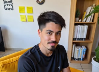 Rafael Castillo a software engineer sitting on a couch in a office room