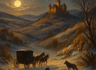 Rolling hills of Romania painting