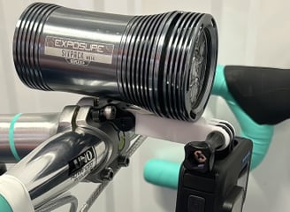a bicycle with alight and gopro on "Combo" mount