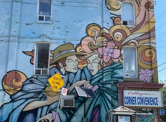 Mural on side of building