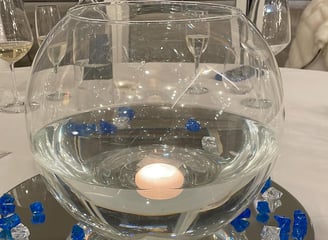 sfera con acqua e candele