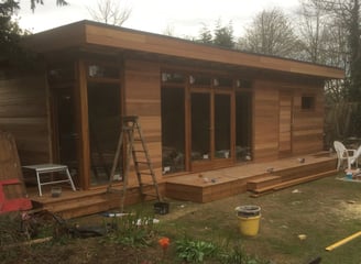 garden room with ceader cladding