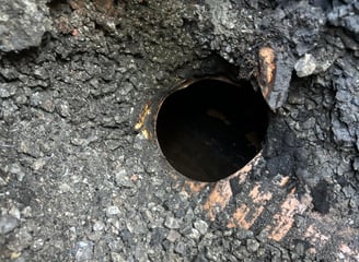 An old damaged drain in Warrington