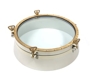 Extra Large 600mm opening porthole Steel and brass