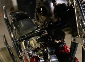 Close up photo of motorcycle tank and frame