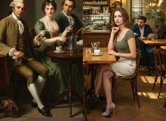 a group of people sitting at a table