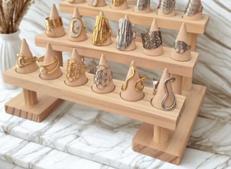 a display of various types of jewelry