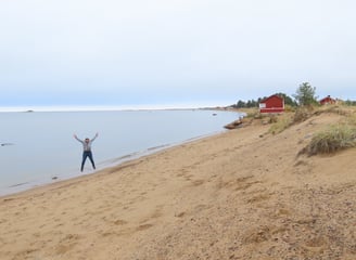 Ein Spaßvogel am Strand