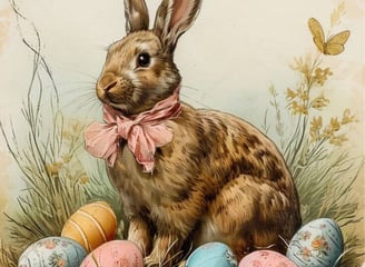 Easter Bunny and Eggs 2025