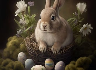 Easter - bunny - eggs