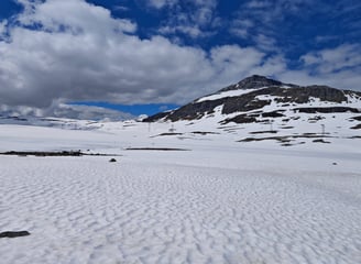 Aurlandsfjllet with snow and mountain in Norway