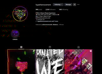 An instagram starting page called HYPEthemovement.