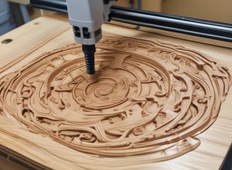 A person operates a lathe machine to shape a wooden object, holding sandpaper to smooth the surface. The image focuses on the craftsmanship involved in woodworking.