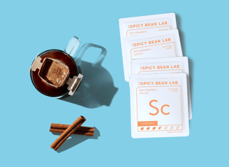 The Spicy Beans Lab's Spicy Cinnamon Cha Cha single serve pour over coffee