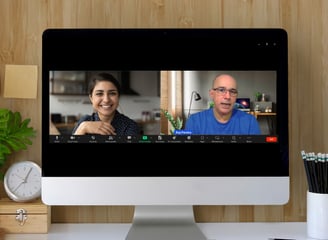 psychologist and patient in an online therapy session