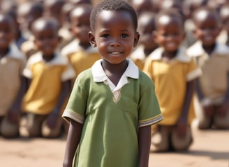 A multi-story brick building with large windows, labeled 'School of Education', is framed by green foliage and yellow flowers in the foreground. The building features modern architectural lines with a series of stacked, protruding window sections.