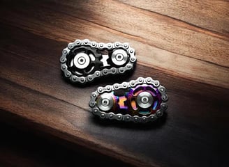 EDC anti-stress toy with cogwheel and rotating wheel