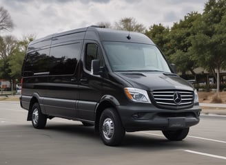 a van parked in a parking lot with a van