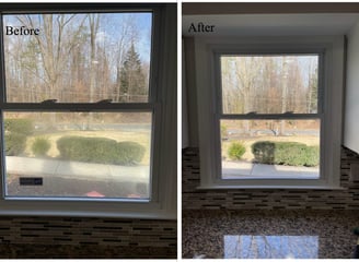 kitchen window glass repair before and after