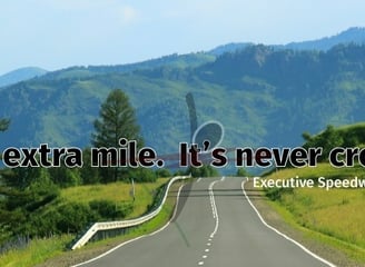 A road showing go the extra mile